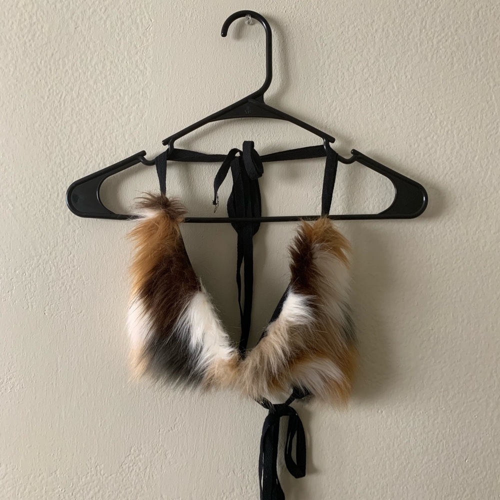 Multicolored fur bralette